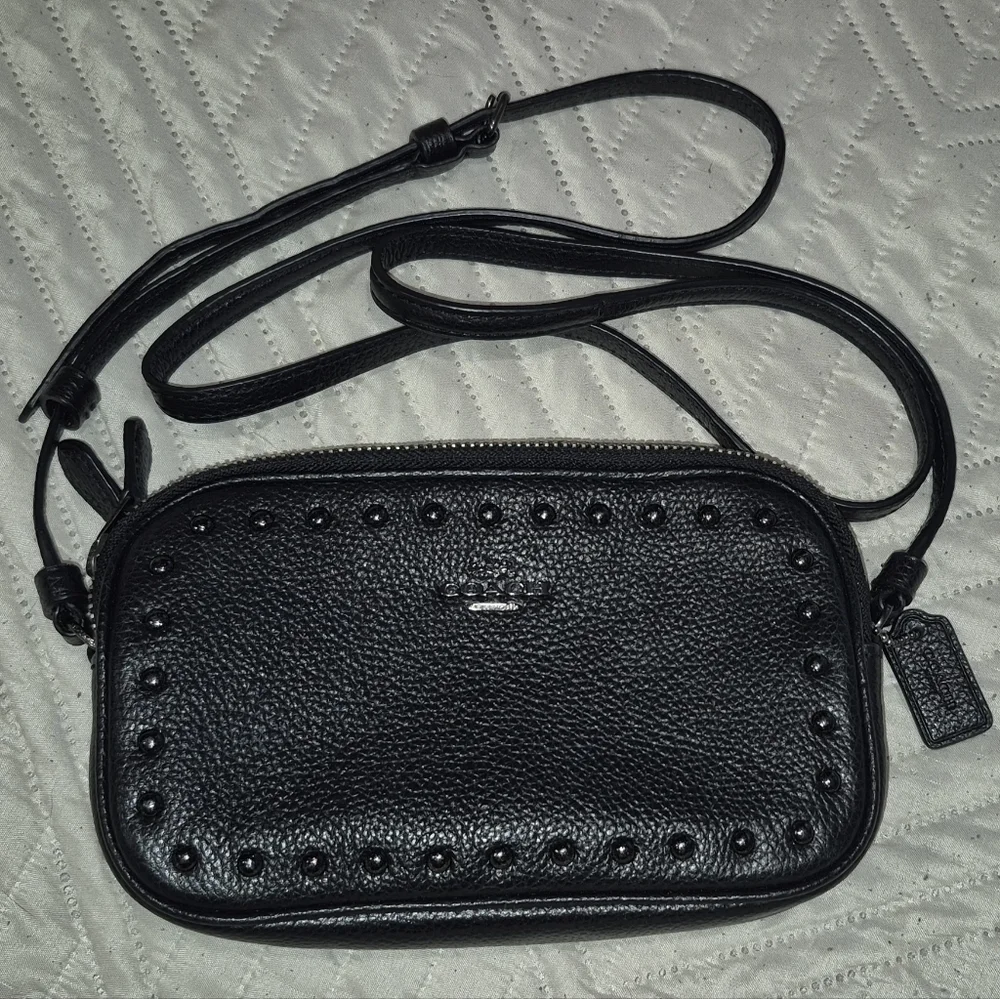 Authentic COACH Crossbody Clutch With Lacquer Rivets
